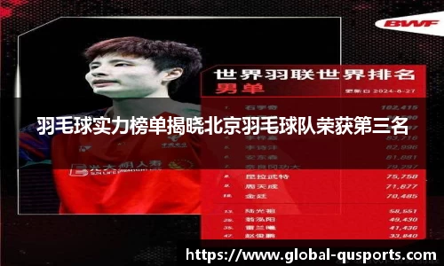 羽毛球实力榜单揭晓北京羽毛球队荣获第三名